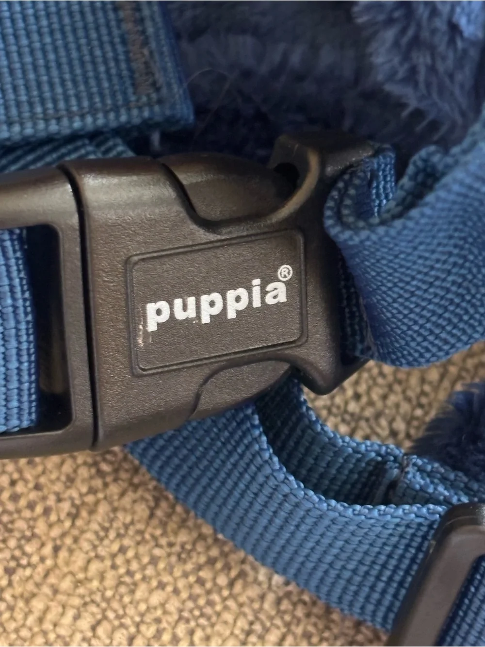 Puppia Kent Houndstooth Winter Dog Harness Blue Size Large NWT
